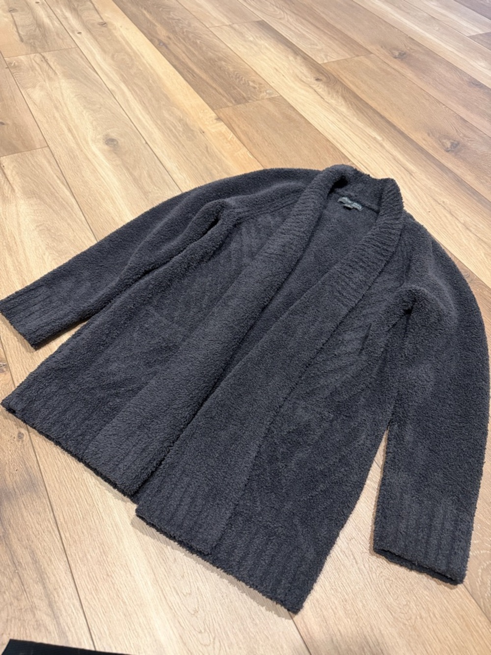 Barefoot Dreams dark grey Plush Open-Front Cardigan